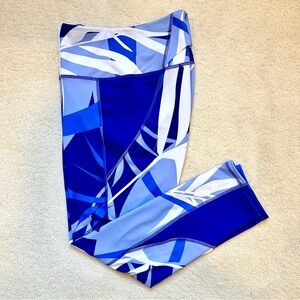 Under Armour Women’s Leggings, Blue and White, Yoga, Pilates, Athleisure